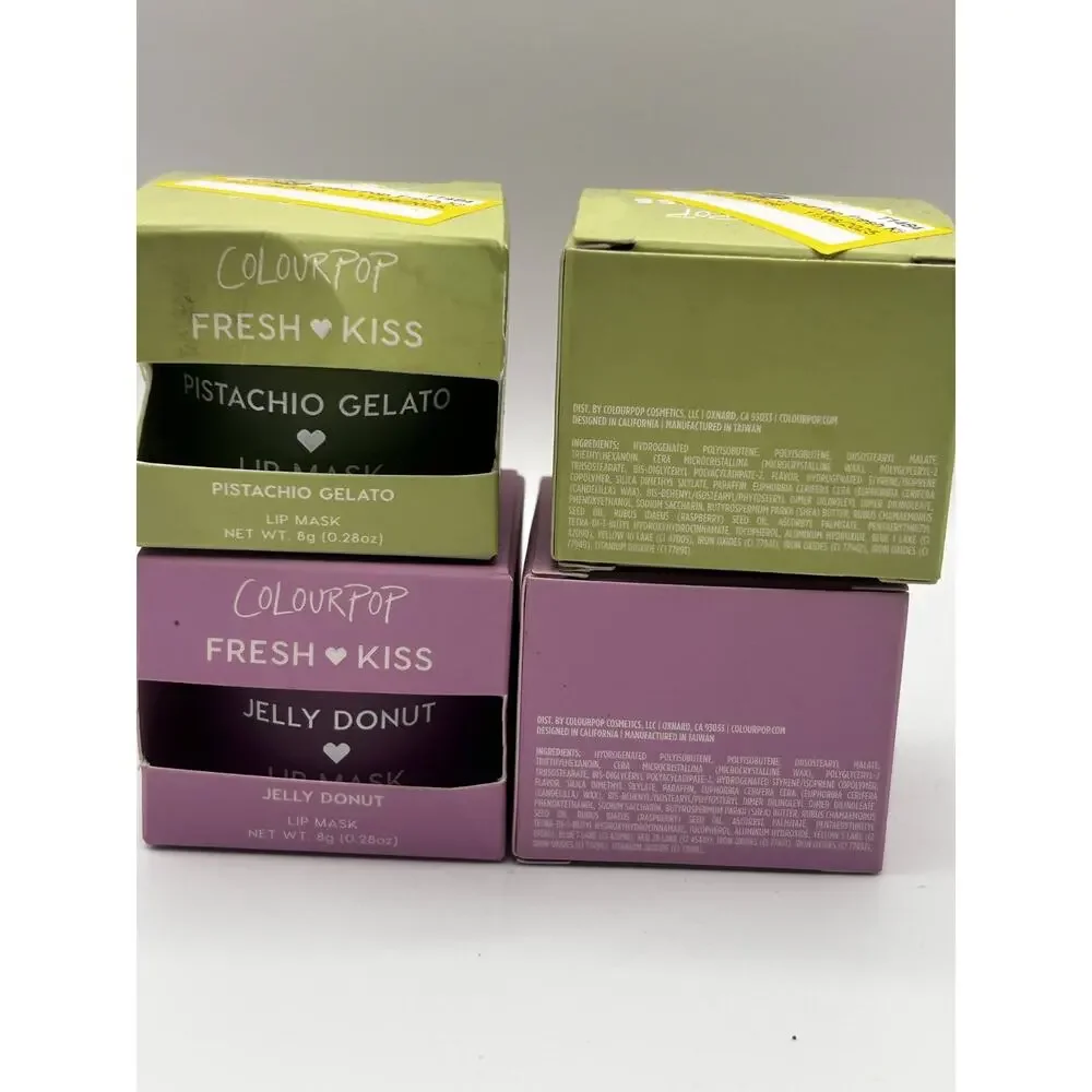 ColourPop Fresh Kiss Lip Mask Jelly Donut & Pistachio Gelato Lot Of 4 Imperfect